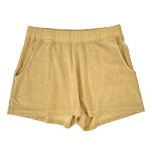 KULE The Terry Venus - Beige Yellow Tan Terrycloth Sweatshorts Shorts sz L